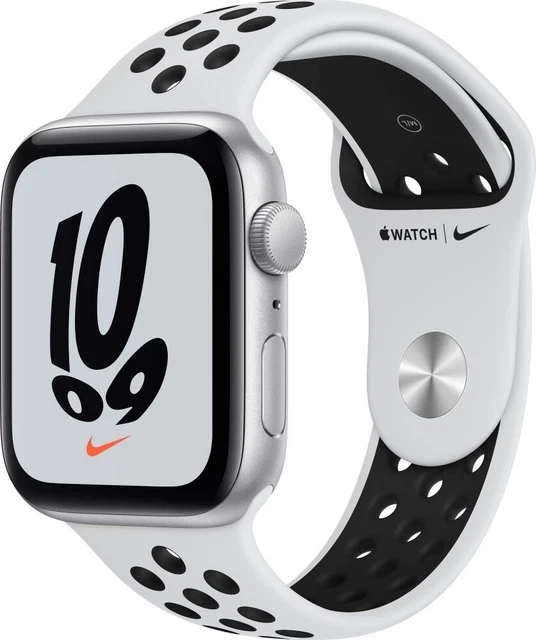 Apple Watch SE Nike Silber 44mm Sportarmband Pure Platinum/Schwarz