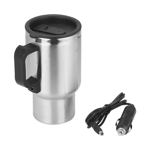 Stainless Steel Electric Mug 12V Car Electric Kettle Heated Mug Car Coffee 5