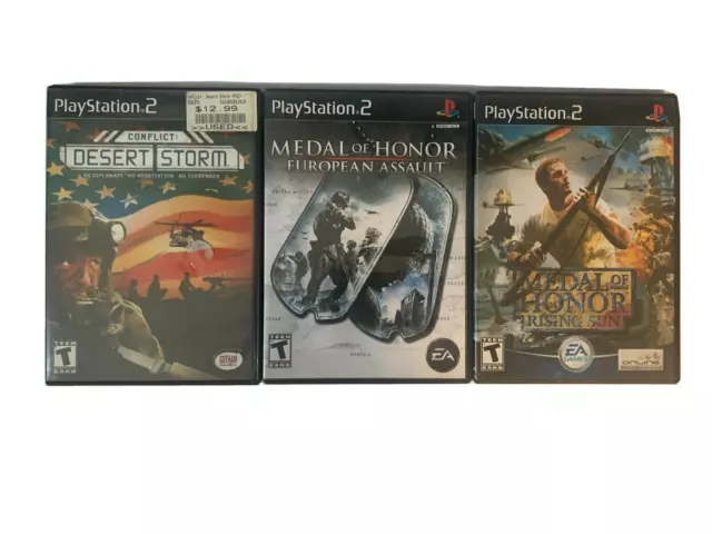 Playstation 2 Shooter Game Lot: 3 Games: Medal of Honor, Conflict Desert Storm