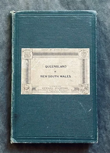 1882 Edward Stanford Large Folding Antique Map Eastern Australia, QLD, NSW, Vic