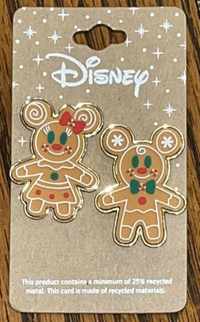 Disney's Mickey & Minnie Mouse Gingerbread Christmas Pin Set
