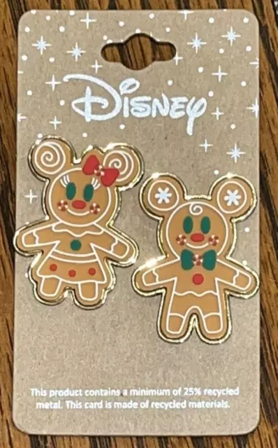 Disney's Mickey & Minnie Mouse Gingerbread Christmas Pin Set