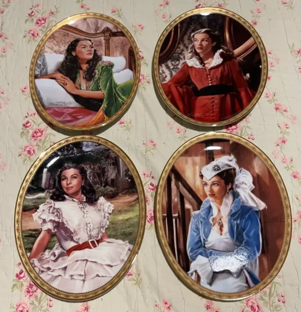 (4) Gone With The Wind Cameo Memories Oval Plates #5,6,7,8, Chris Notarile Plate