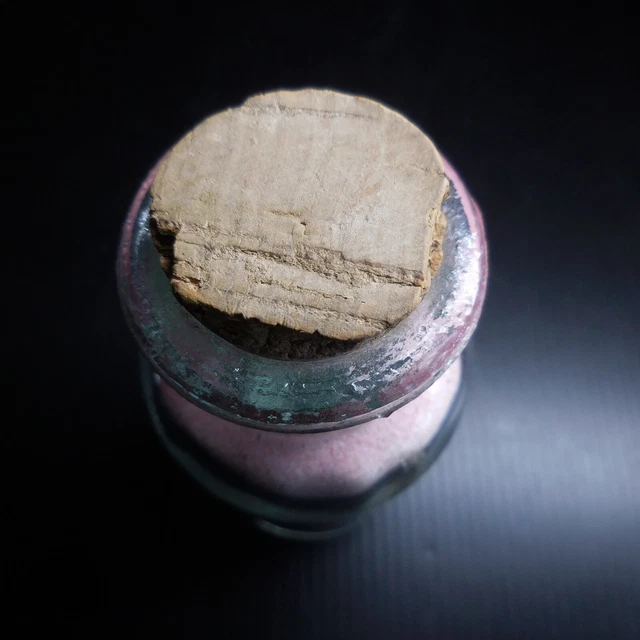 Vintage Art Deco Landscape Cork Glass Multi-Colored Sea Salt Bottle N7365 7