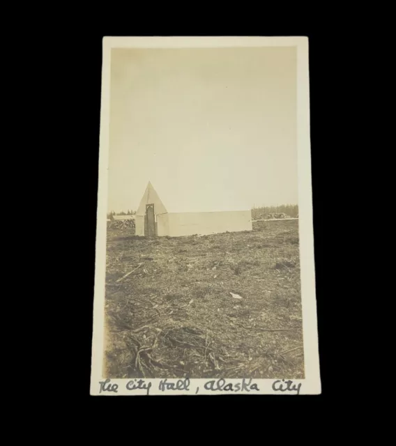 Rare Orig Early 1900's "The City Hall" Anchorage Alaska Tent City Photo