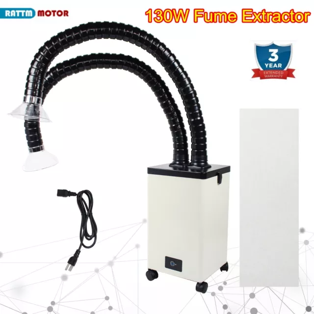 130W Soldering Fume Extractor Smoke Absorber Welding Purifier Air Dust Cleaner