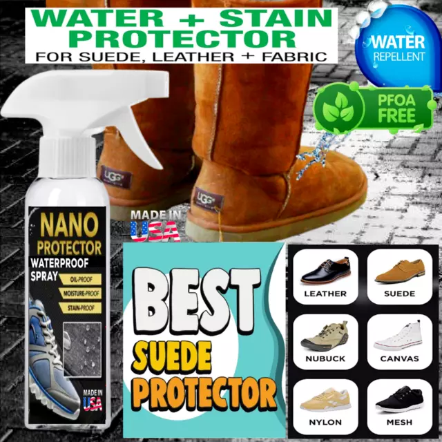 Water Repellent Shoe Protector Spray For Leather, Suede, Nubuck, Stain Proof 8Oz 3