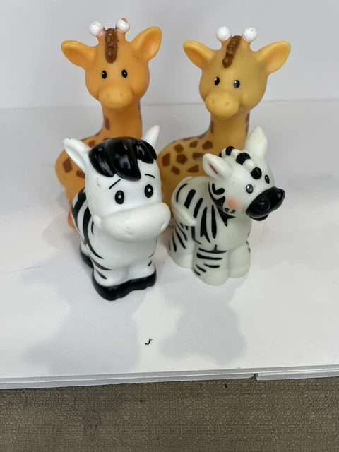 Fisher Price Zoo Animals (4) Zebras And Giraffes Replacement Recycle Great Toys
