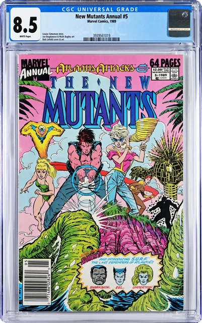 New Mutants Annual #5 CGC 8.5 (1989, Marvel) Rob Liefeld cover, Namorita app.