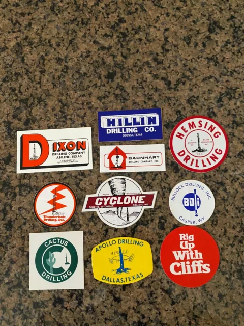 Vintage Oilfield Sticker Collection Lot Of 10 Oilfield Drilling Etc 70S-80S