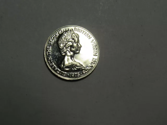 British Virgin Islands Coin - 1975 FM 10 Cents - Special Uncirculated, scratches