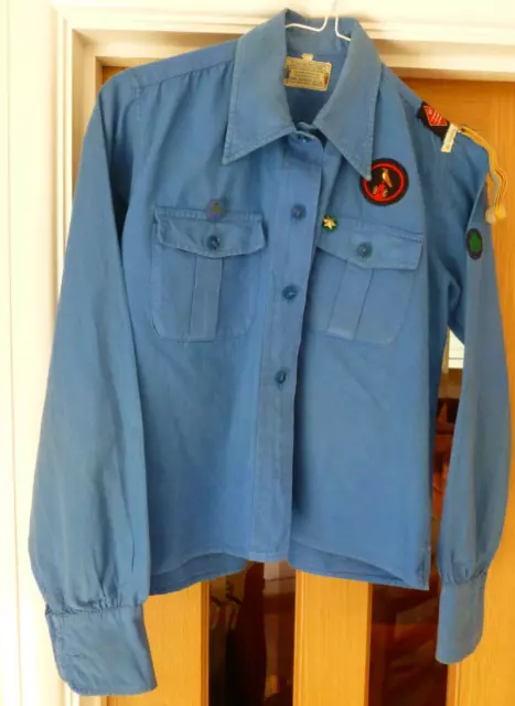 Vintage Girl Guide Official Uniform Blouse 1950s/60s Blue Middlesex Collectable