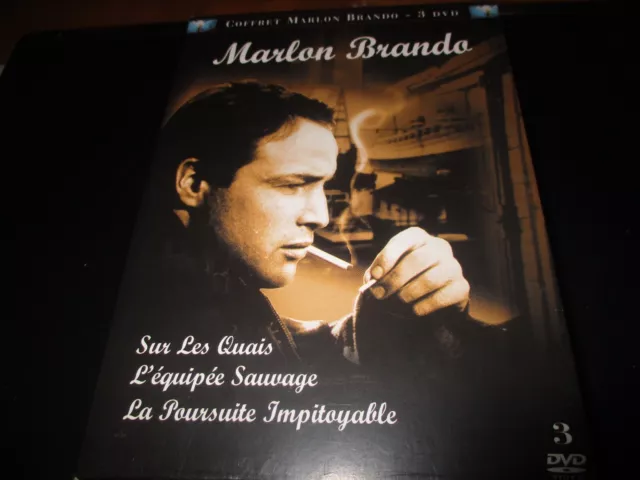 3 Dvd Marlon Brando SUR LES QUAIS, L'EQUIPEE SAUVAGE , LA POURSUITE IMPITOYABLE