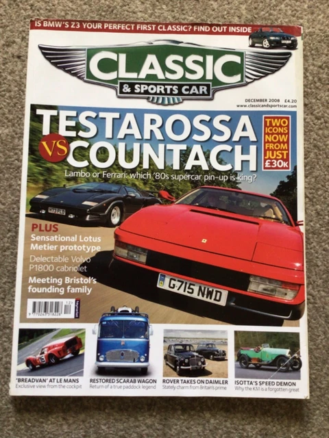 CLASSIC & SPORTS CAR MAGAZINE - LAMBORGHINI COUNTACH vs TESTAROSSA ...