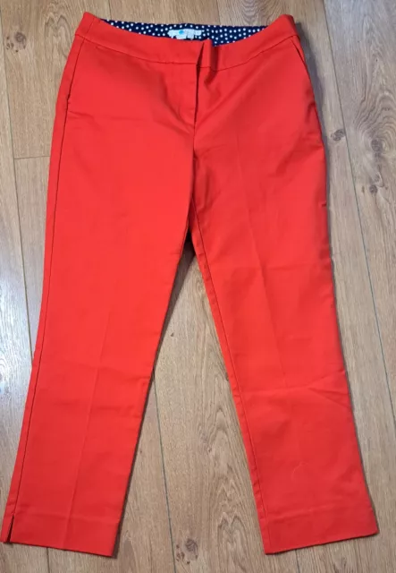 Boden straight leg ankle cropped red trouser womens petite size 12