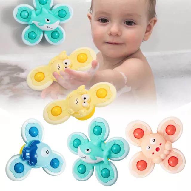 4Pcs Suction Cup Hand Spinner Baby Interactive Toy kids Sensory Toddler Toys