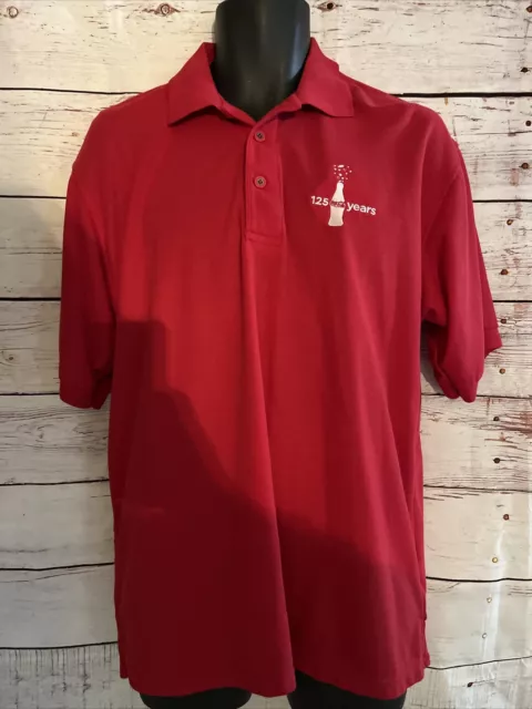 Coca Cola Bottle Port Authority Red Mens Size Large Short Sleeve Golf Polo Shirt