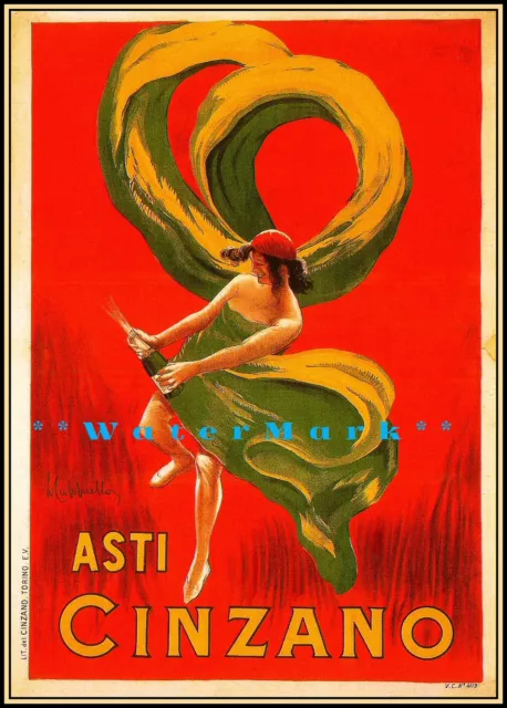 Asti Cinzano 1900 Italian Liquor Vintage Poster Print Advertising Art Decoration