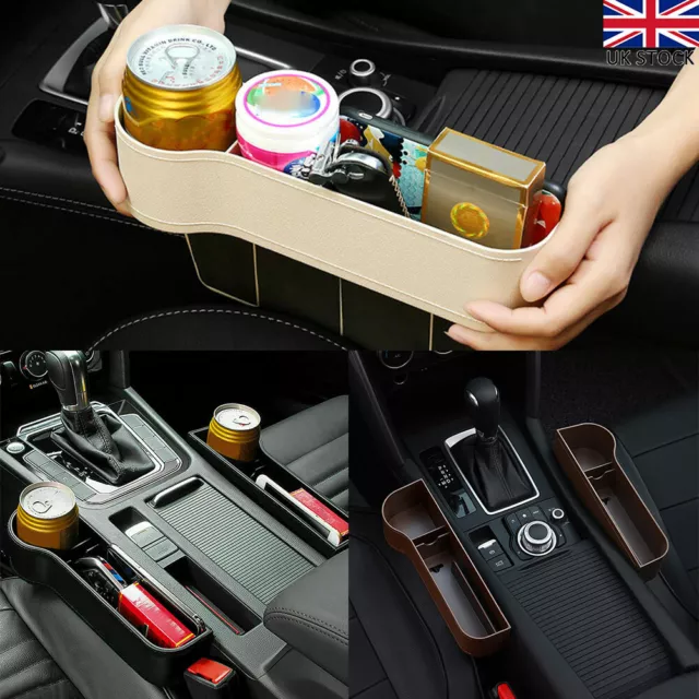 1 Pair Car Seat Slit Gap Storage Catcher Box Pocket Organizer Phone Key Holder