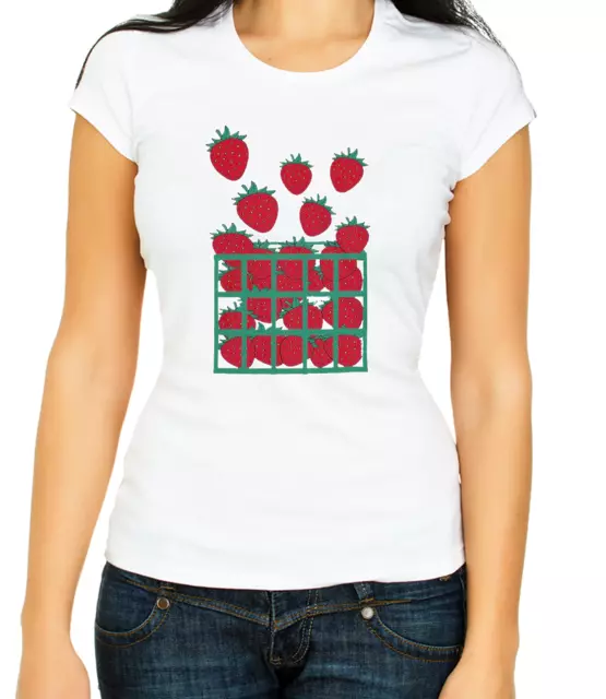 T-shirt a maniche corte Cesto Fragole Frutta Lover Donna, Uomo, Unisex G078