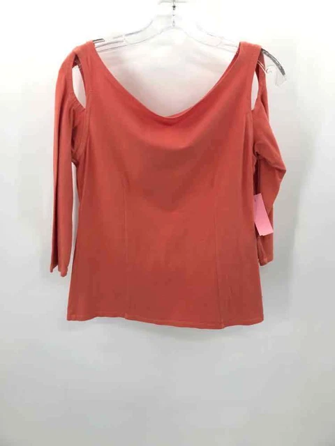 Pre-Owned Luna Luz Orange Size Medium Open Shoulder T-shirt