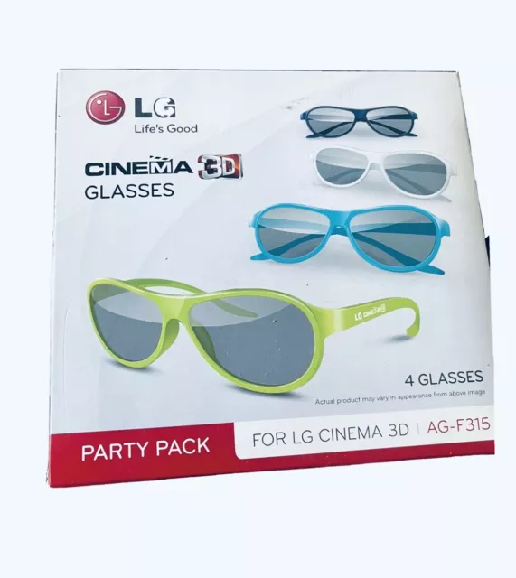 LG AG-F315 PARTY PACK Kit di 4 Occhiali 3D passivi colorati stereoscopici   ⚡️✅
