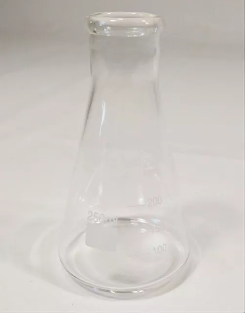 Flask 250 ml Graduated Glass Erlenmeyer Flat Bottom
