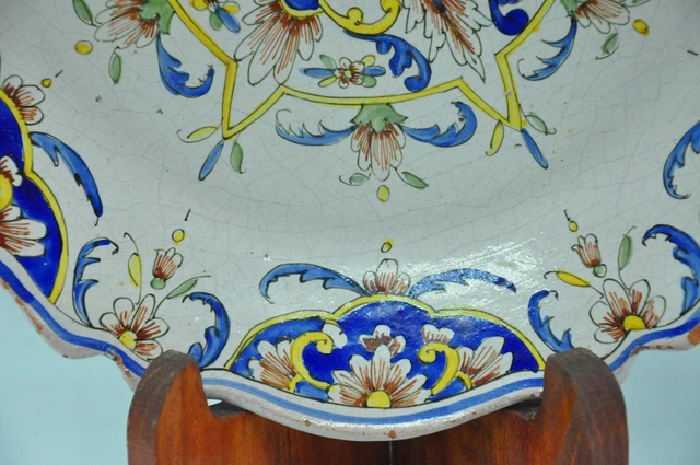 Ancienne assiette signée ROUEN décor fleuri collection céramique 5