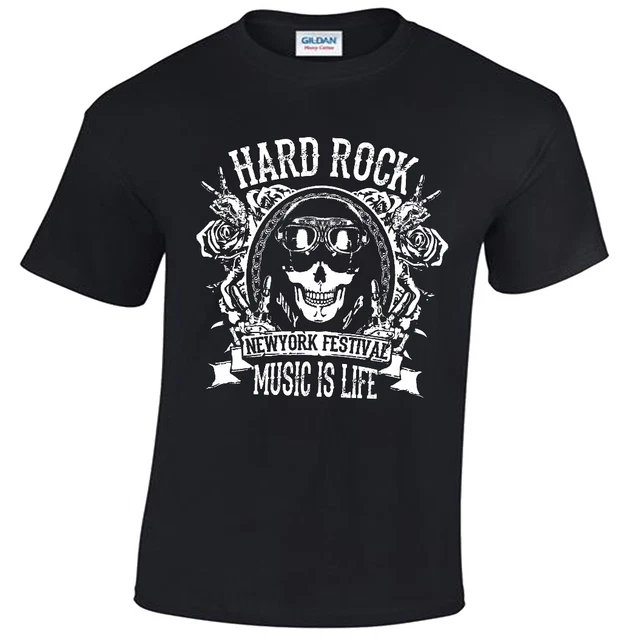 Music is Life T-Shirt Mens Band Grunge Rock Festival Distressed Punk Cool Rocker