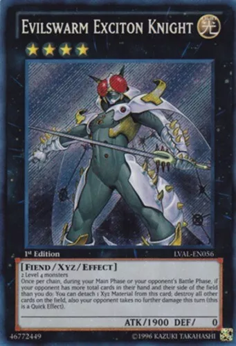 Yugioh! LP Evilswarm Exciton Knight - LVAL-EN056 - Secret Rare - 1st Edition Lig