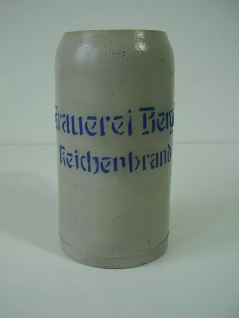 Antiker seltener Bierkrug Brauerei Bergt Reichenbrand i.Sa bei Chemnitz vor 1945