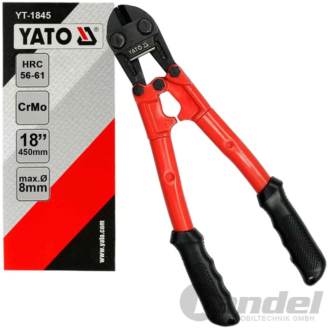YATO Tagliabulloni Cutter Bullone 45cm Pinza Laterale Catene Acciaio Sezione 8mm