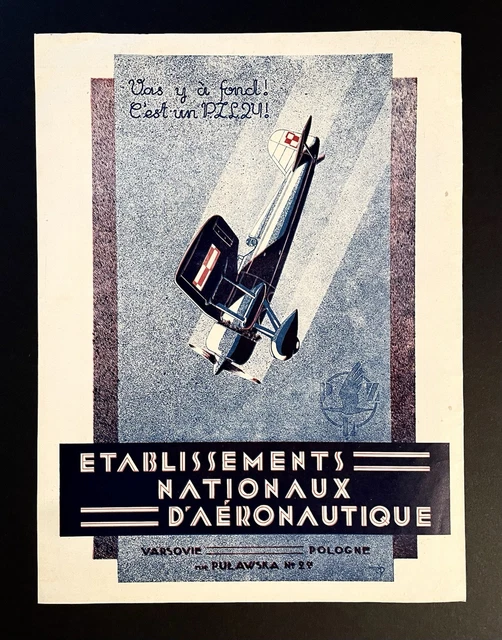 Affiche/illustration Aviation Ancienne - Années 1920 - Revue Ou Document D'art - Occasion