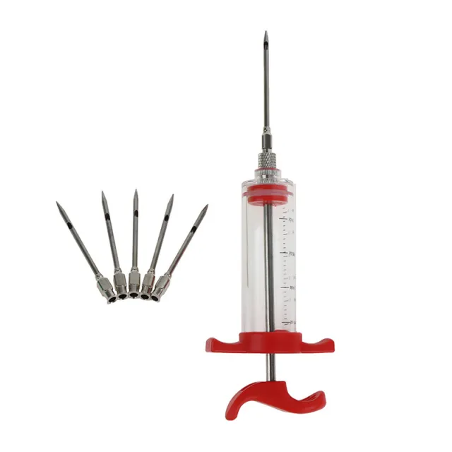 BBQ Meat Syringe Marinade Injector with Needles Turkey Syringe Sauce Injection