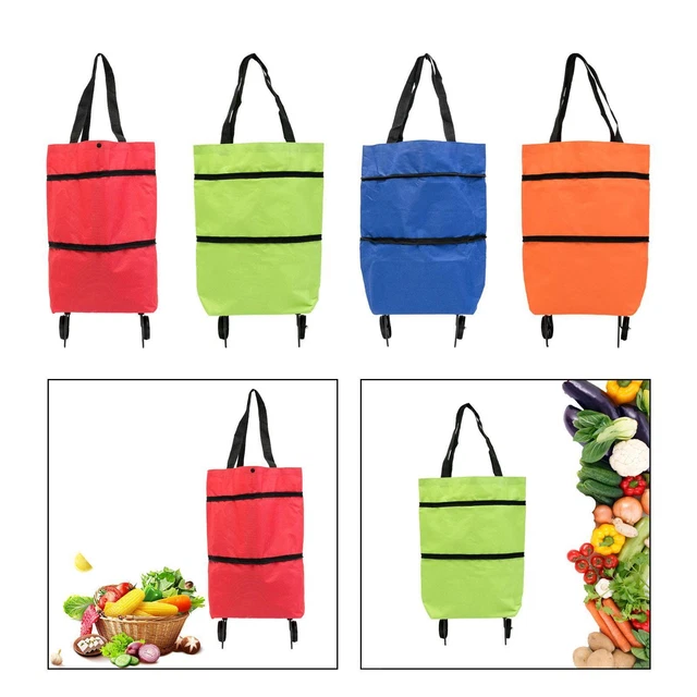 INHEMING Chariot De Courses Pliable 2 En 1 - Sac Avec Roulettes Rainbow