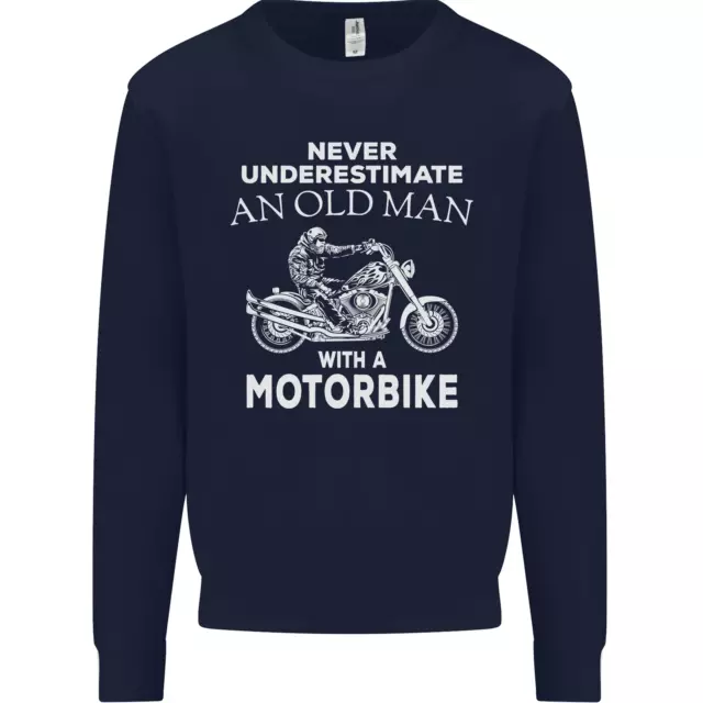 Felpa Maglione Biker Vecchio Moto Moto Divertente Uomo 2