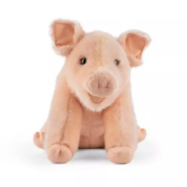 Living Nature Sitting Piglet With Sound 20Cm - An659 Cute Cuddly Plush Farm Pet