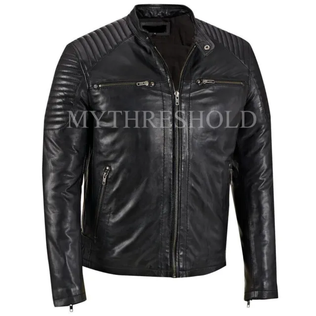 Mens Rivet Black Brando Motorcycle Biker Jacket