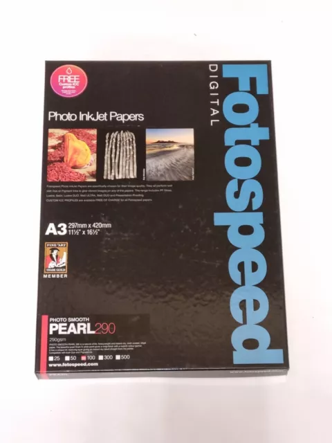 Fotospeed 7D593 - A3 - Photo Smooth Pearl 290gsm Inkjet Paper - 100 Pack