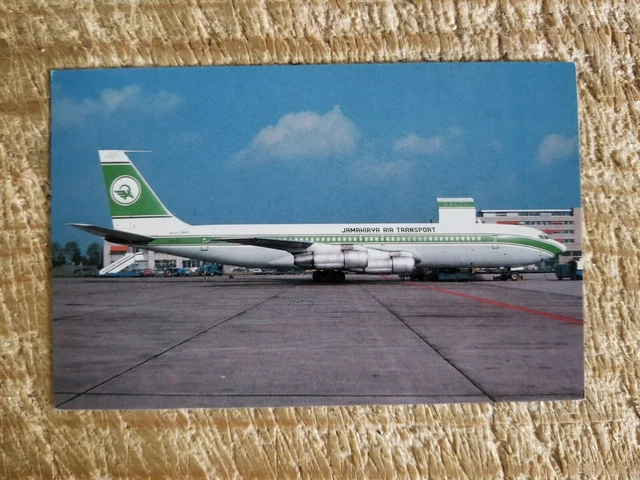 Jamahirya Air Transport Boeing 707-348C.vtg Aircraft Postcard*P44