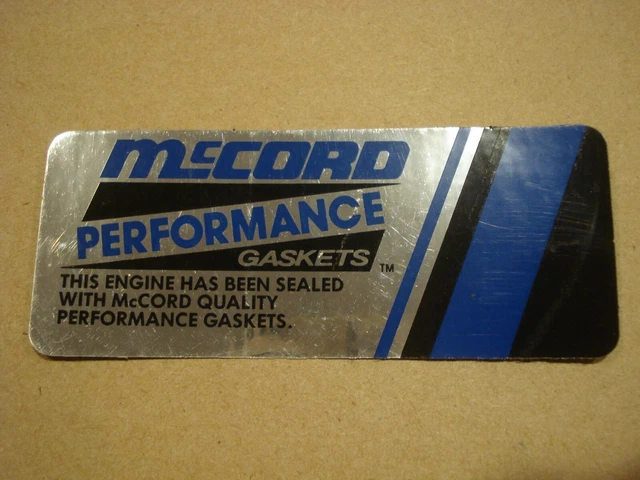 Vintage McCord Performance Gaskets Racing Sticker / Decal