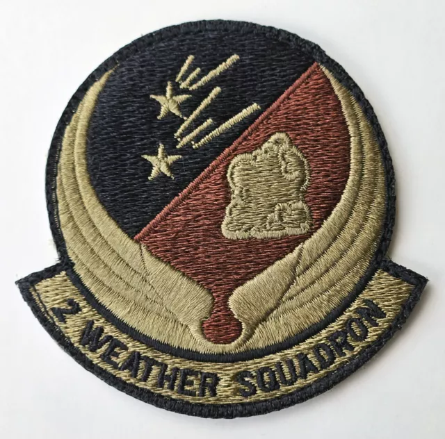 Air Force 2nd Weather Squadron Spice Brown Hook Back Patch