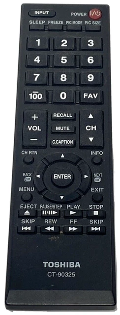 Toshiba CT-90325 LCD TV OEM Remote Control 50L2200U 37E20 22AV600 32C120U