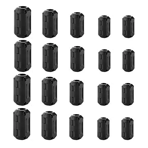 Dreamtop 20X Clip-on Ferrite Ring Core RFI EMI Noise Suppressor Cable Clip 3mm
