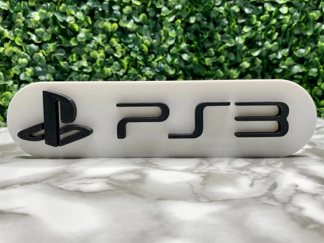 PS3 Sign, PlayStation Video Game Banner, Shelf Display Badge, Video Game Decor