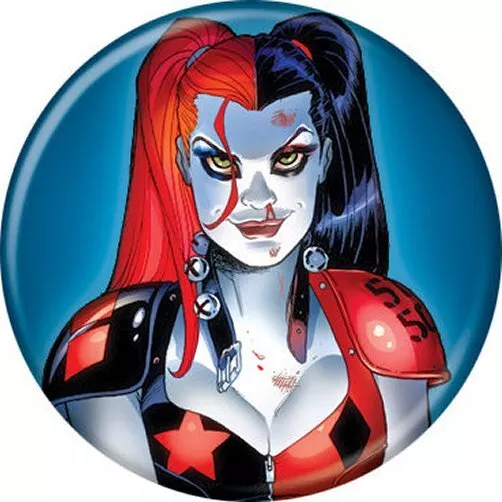 DC Comics Batman Harley Quinn Roller Derby Licensed 1.25 Inch Button 84241