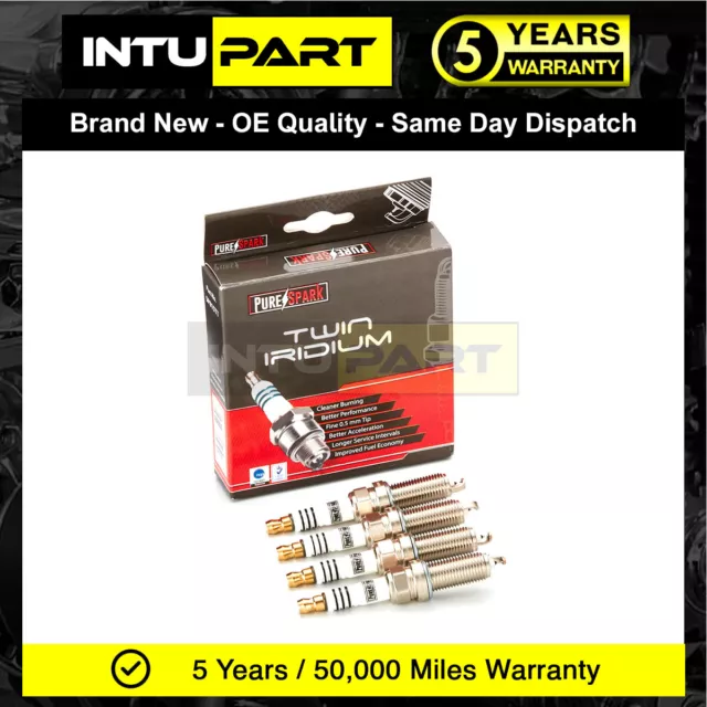 IntuPart 4X TWIN IRIDIUM SPARK PLUGS FOR NISSAN JUKE 1.6 2010 ON