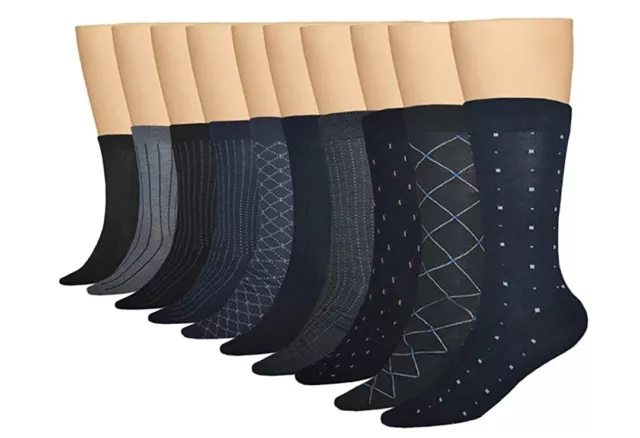 NEW 3KB Men's Dress Socks 10 Pairs Per Pack Size 7-11 Classic Collection