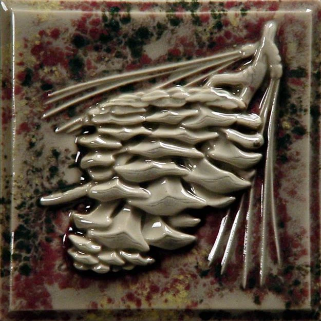 American Art Nouveau Vintage Ceramic Tile Rare Reproduction Majolica from USA