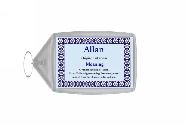 Allan Personalised Name Meaning Keyring